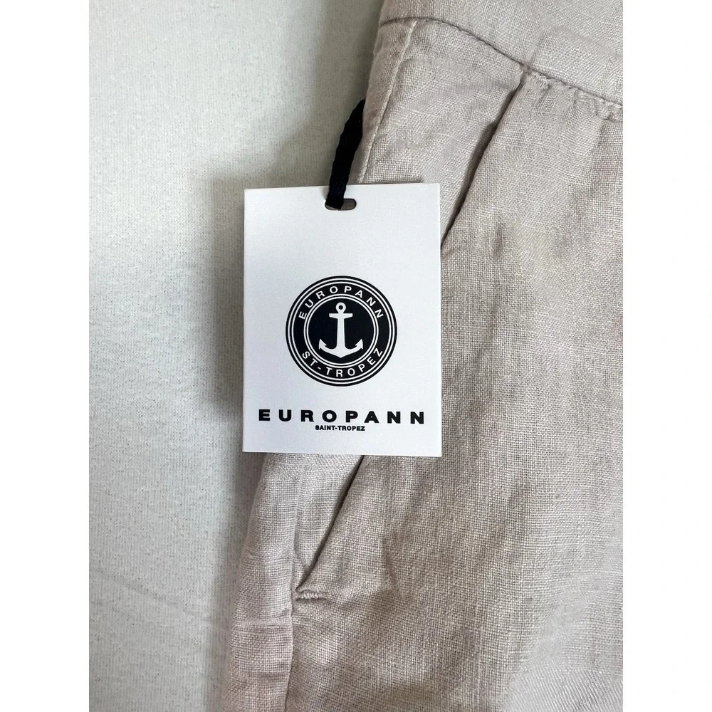 Europann Men's Dylan 100% Linen‎ Pant Trouser Pale Size US 40